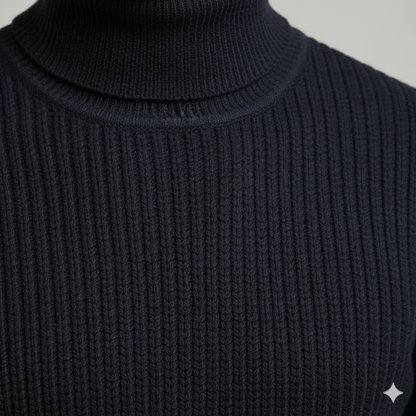 Herren Rollkragenpullover mit Strukturmuster
