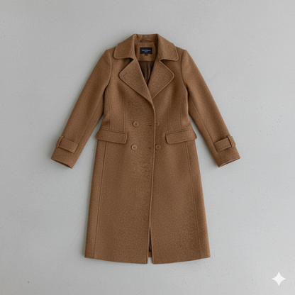Damen Wollmantel mit Reverskragen | Elegant & Mittellang | Herbst/Winter
