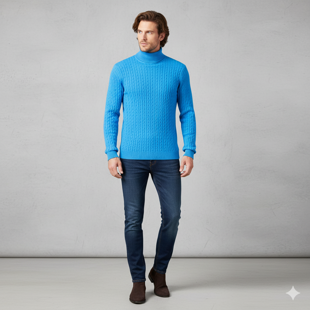 Feiner Herren Strickpullover mit Rollkragen