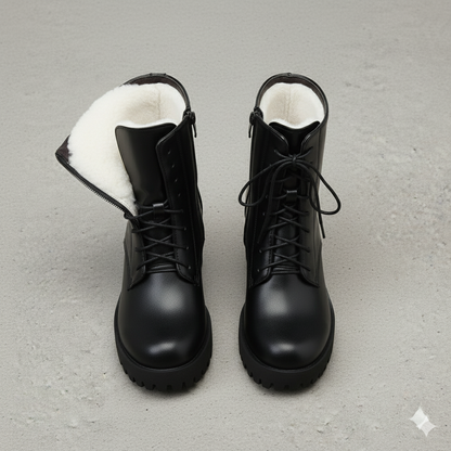 Damen Winter Stiefeletten mit Absatz | Warm Gefüttert & Vegan