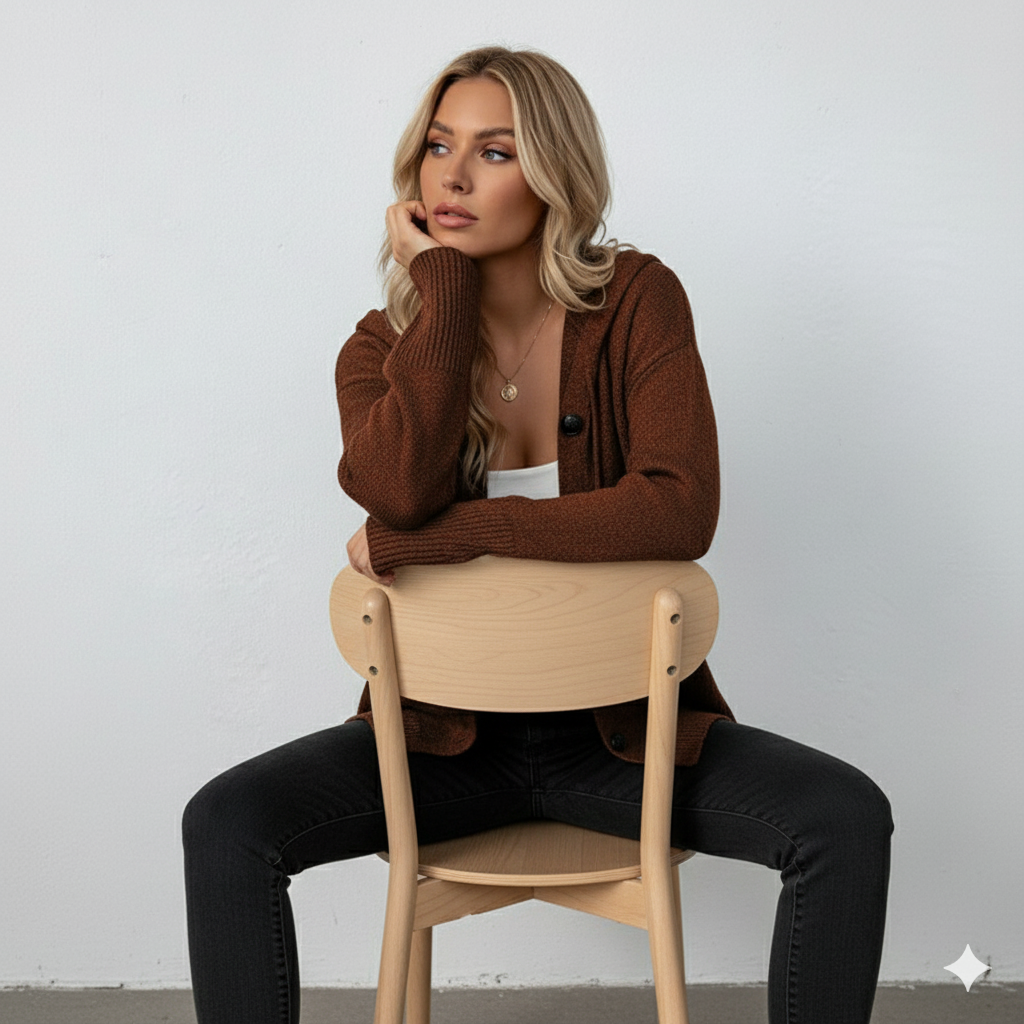 Lässiger Damen Strickjacke mit Knopfleiste | Herbst Winter