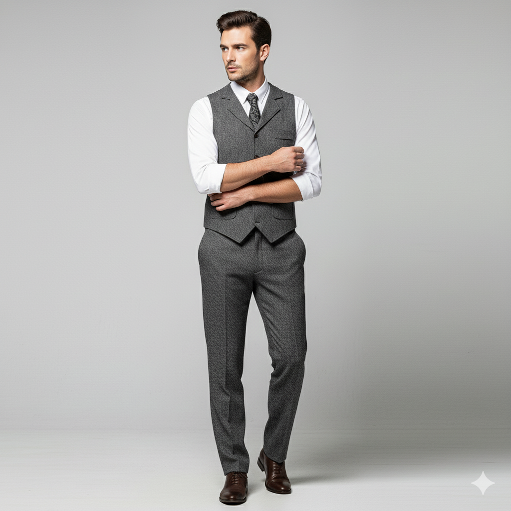 Herren Weste mit Fischgrätenmuster | Elegant & Modern | Herbst/Winter
