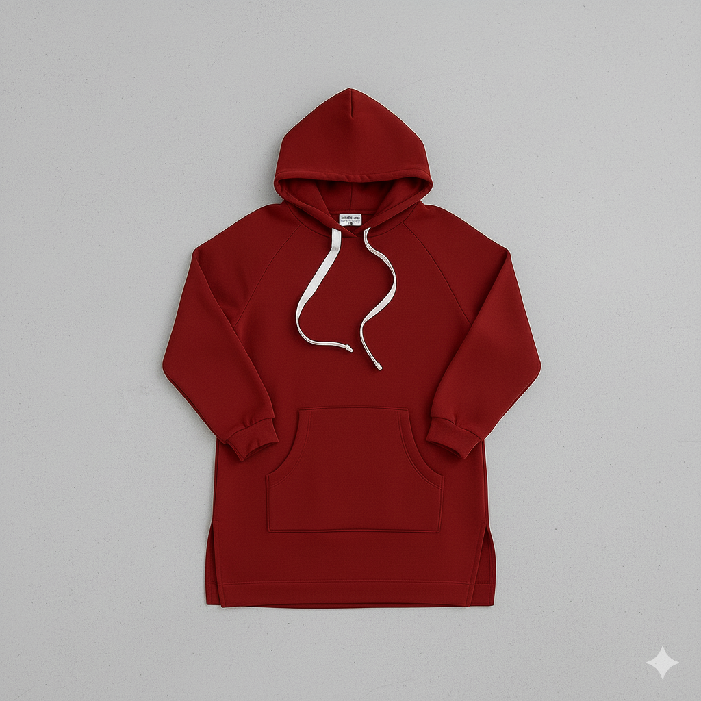 Lässiges Damen Hoodie Kleid mit Kordelzug | Bequem für Freizeit