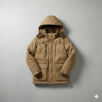 Warmer Herren Wintermantel mit Kapuze | Dick & Funktional