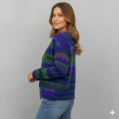 Damen Strickjacke mit abstraktem Print | Herbst/Winter | Stylisch