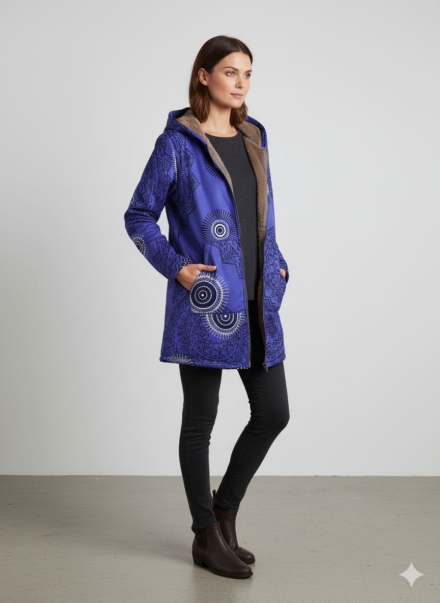 Damen Fleecejacke mit Kapuze | Plüsch & Kuschelig | Herbst/Winter