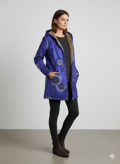 Damen Fleecejacke mit Kapuze | Plüsch & Kuschelig | Herbst/Winter