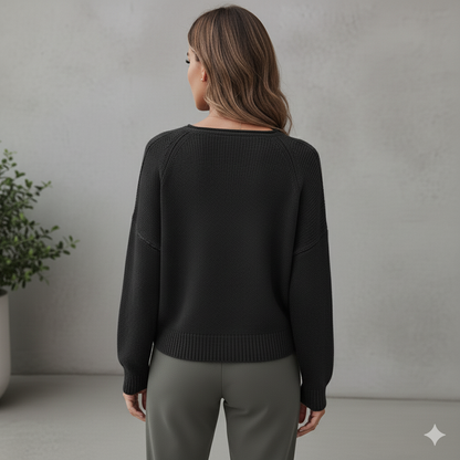 Damen Strickpullover mit V Ausschnitt | Locker & Freizeit