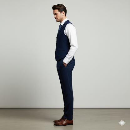 Herren Weste mit Fischgrätenmuster | Elegant & Modern | Herbst/Winter