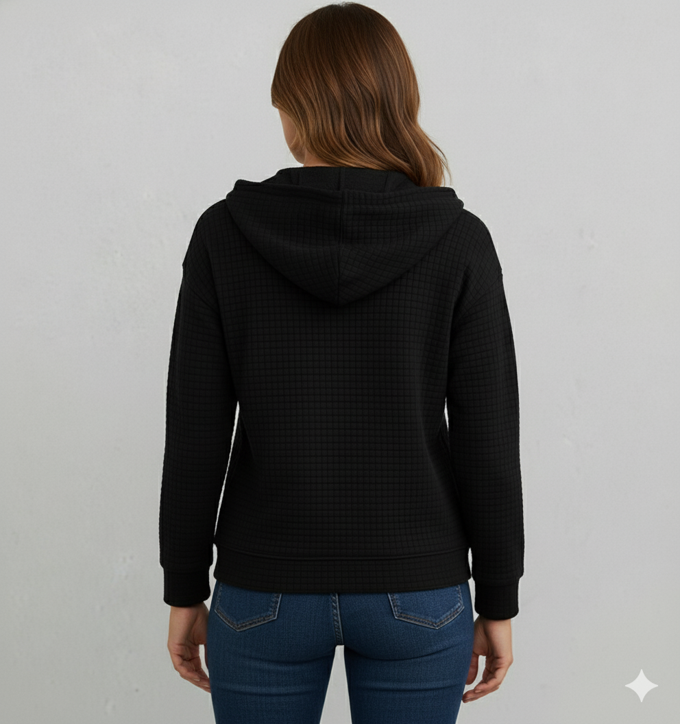 Leichter Damen Kapuzen Strickjacke mit Reißverschluss | Übergang
