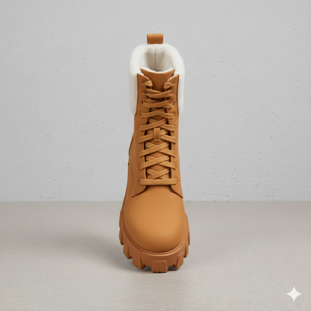Damen Winter Schnürstiefel mit Fellfutter | Vegan & Rutschfest