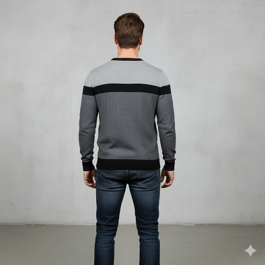 Gemusterter Strickpullover für Herren