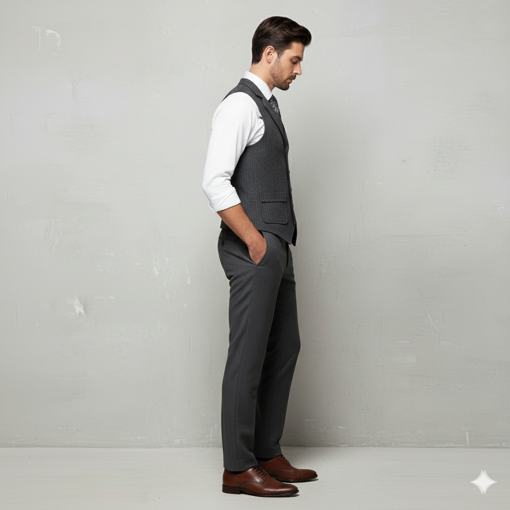 Herren Weste mit Fischgrätenmuster | Elegant & Modern | Herbst/Winter