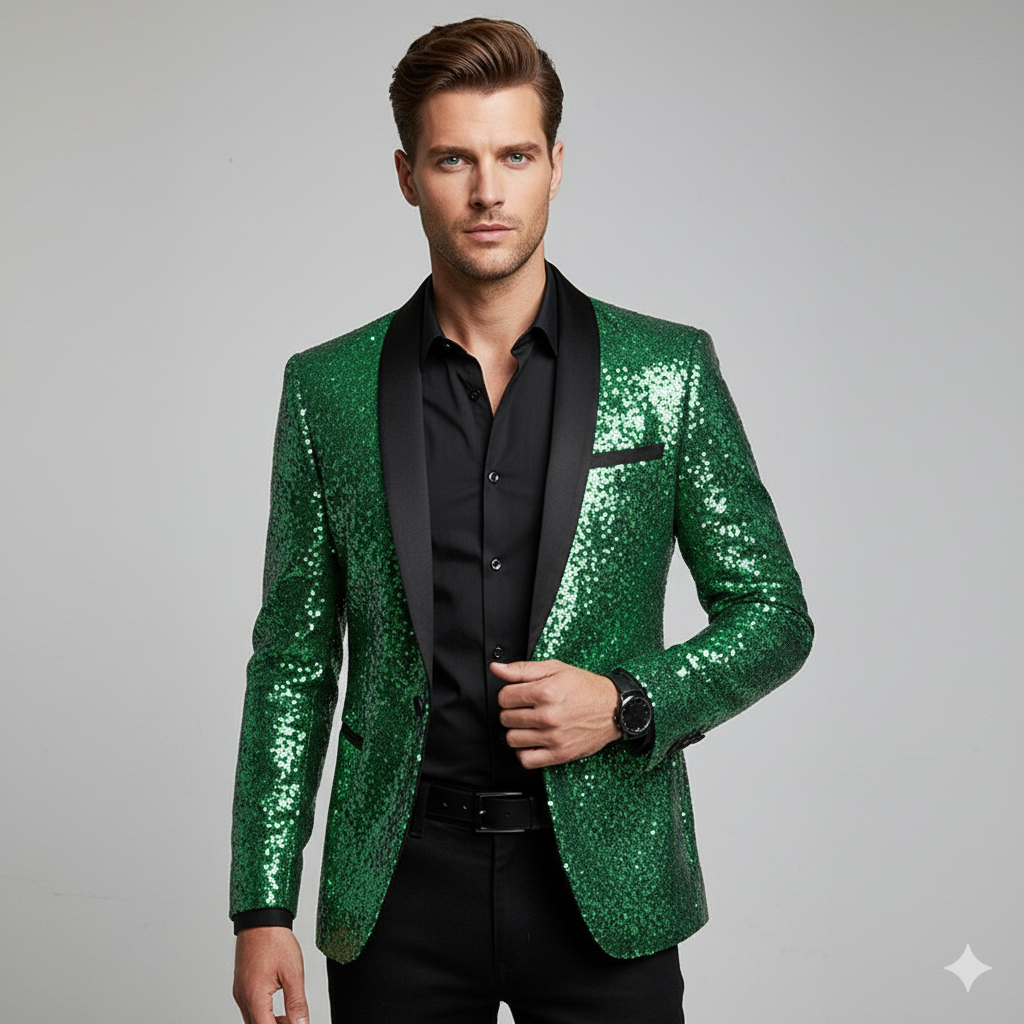 Herren Sakko mit Pailletten | Festlich & Elegant | Slim Fit