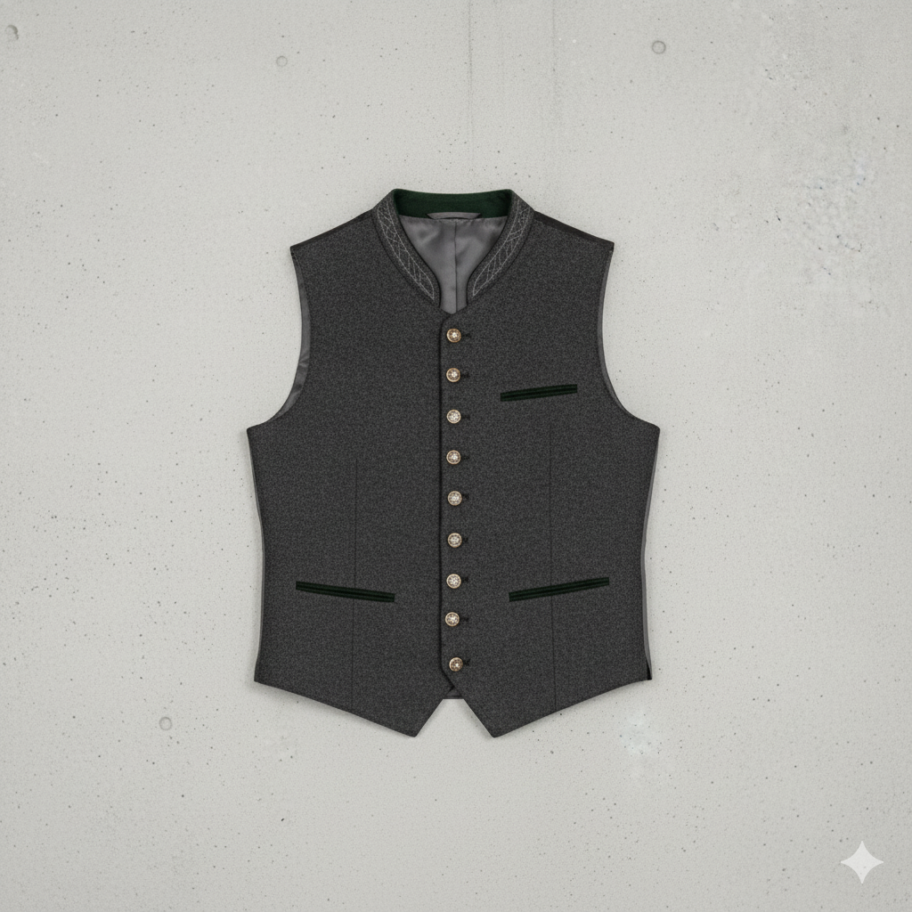 Traditionelle Herren Weste mit Stehkragen | Elegant | Oktoberfest