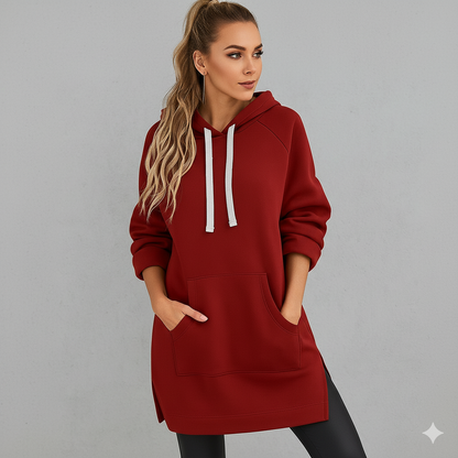 Lässiges Damen Hoodie Kleid mit Kordelzug | Bequem für Freizeit