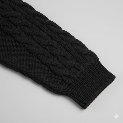 Damen Strickpullover mit Zopfmuster | Warm & Hochgeschlossen | Winter