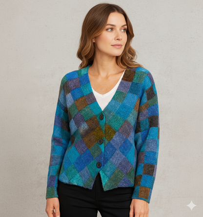 Damen Strickjacke mit abstraktem Print | Herbst/Winter | Stylisch
