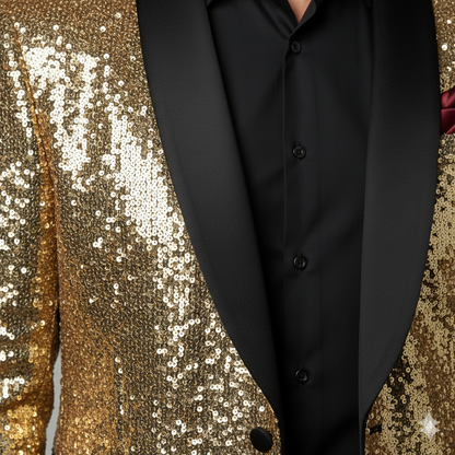 Herren Sakko mit Pailletten | Festlich & Elegant | Slim Fit