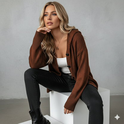 Lässiger Damen Strickjacke mit Knopfleiste | Herbst Winter