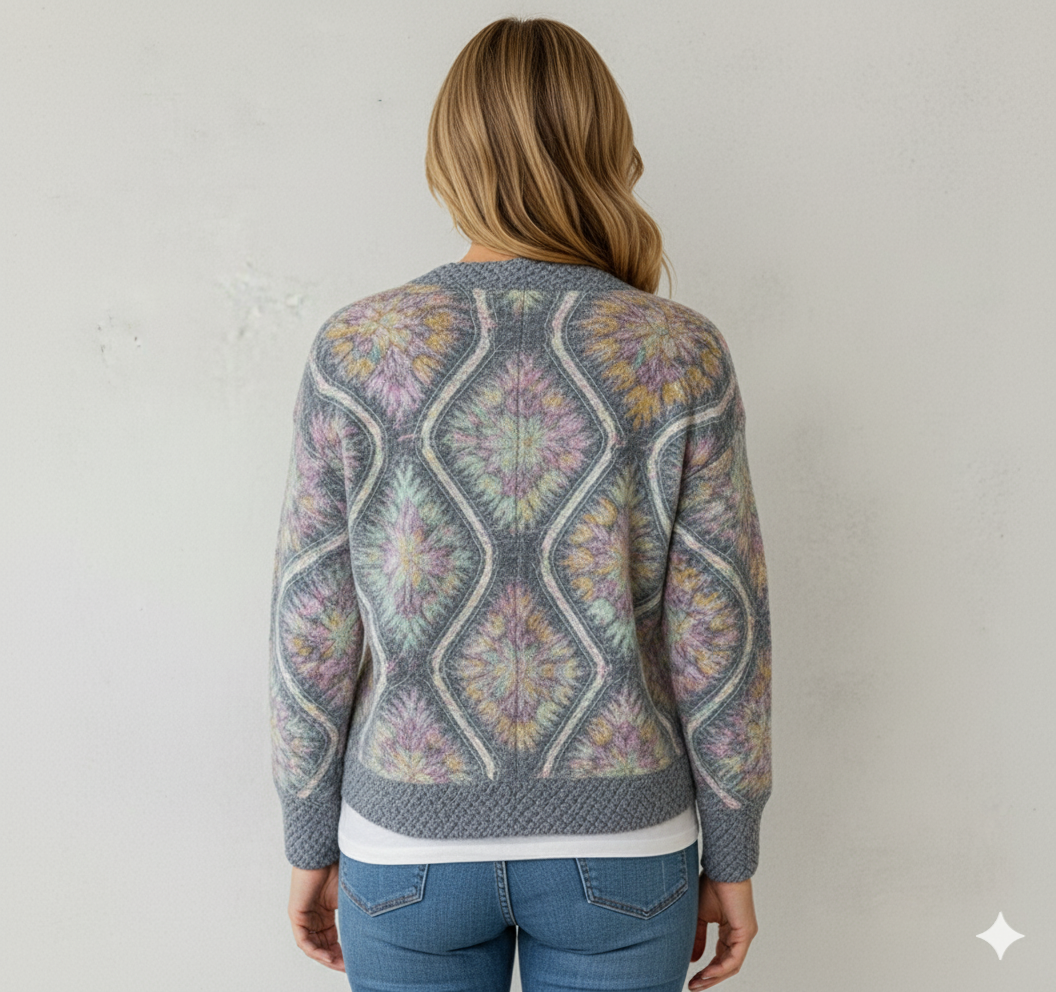 Damen Strickjacke mit abstraktem Print | Herbst/Winter | Stylisch