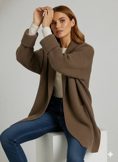 Damen Strickjacke mit Reverskragen | Warm & Lässig Winter