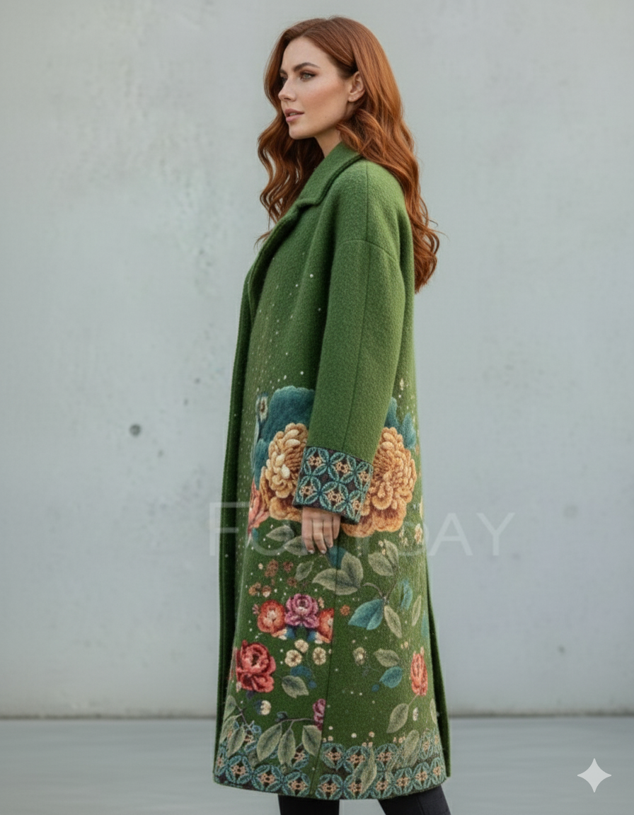 Damen Wollmantel mit Karomuster | Oversize & Warm | Winter