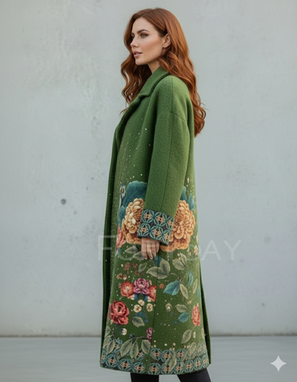 Damen Wollmantel mit Karomuster | Oversize & Warm | Winter