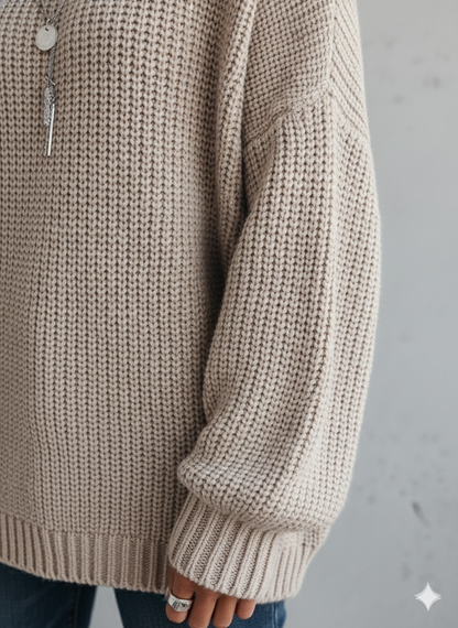 Locker gestrickter Damenpullover | Oversize & Freizeit