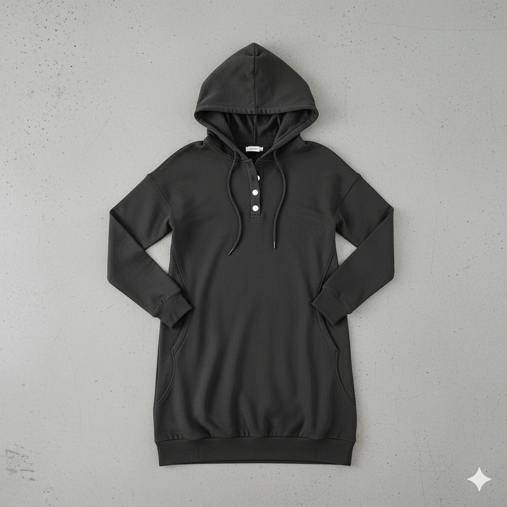 Lässiges Damen Hoodie mit Knopfleist