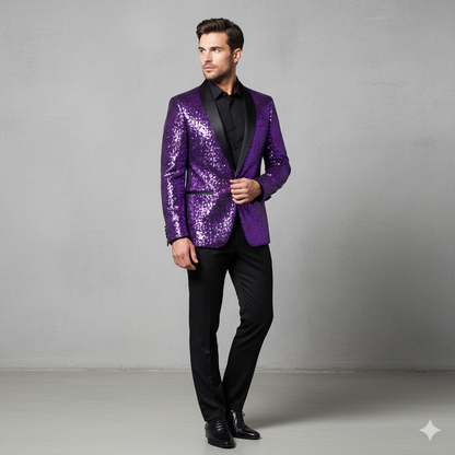 Herren Sakko mit Pailletten | Festlich & Elegant | Slim Fit