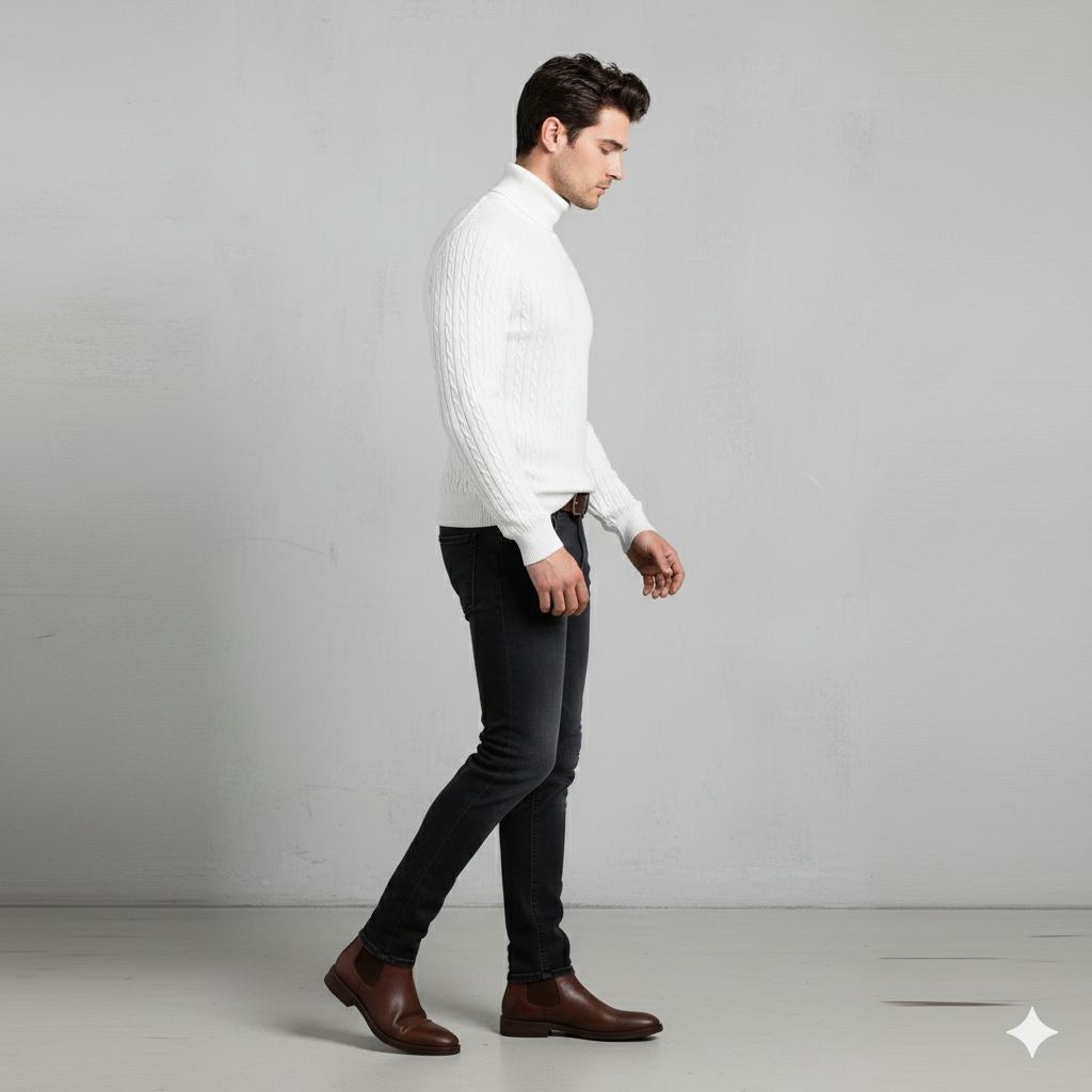 Herren Strickpullover mit Rollkragen | Slim Fit | Winter