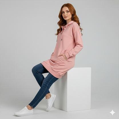 Lässiges Damen Hoodie mit Knopfleist