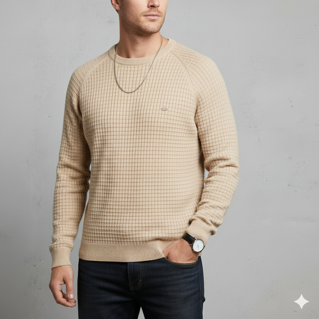 Herren Baumwollpullover mit Karomuster | Modern & Bequem