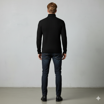 Feiner Herren Strickpullover mit Rollkragen