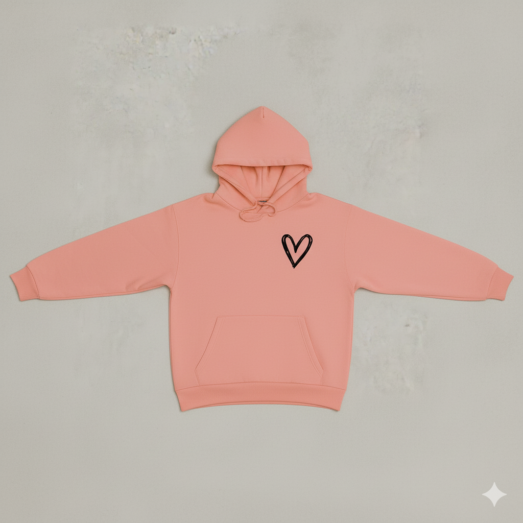 Damen Hoodie mit Herz Print | Lässig & Bequem