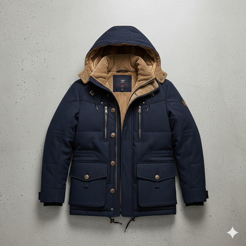 Warmer Herren Wintermantel mit Kapuze | Dick & Funktional