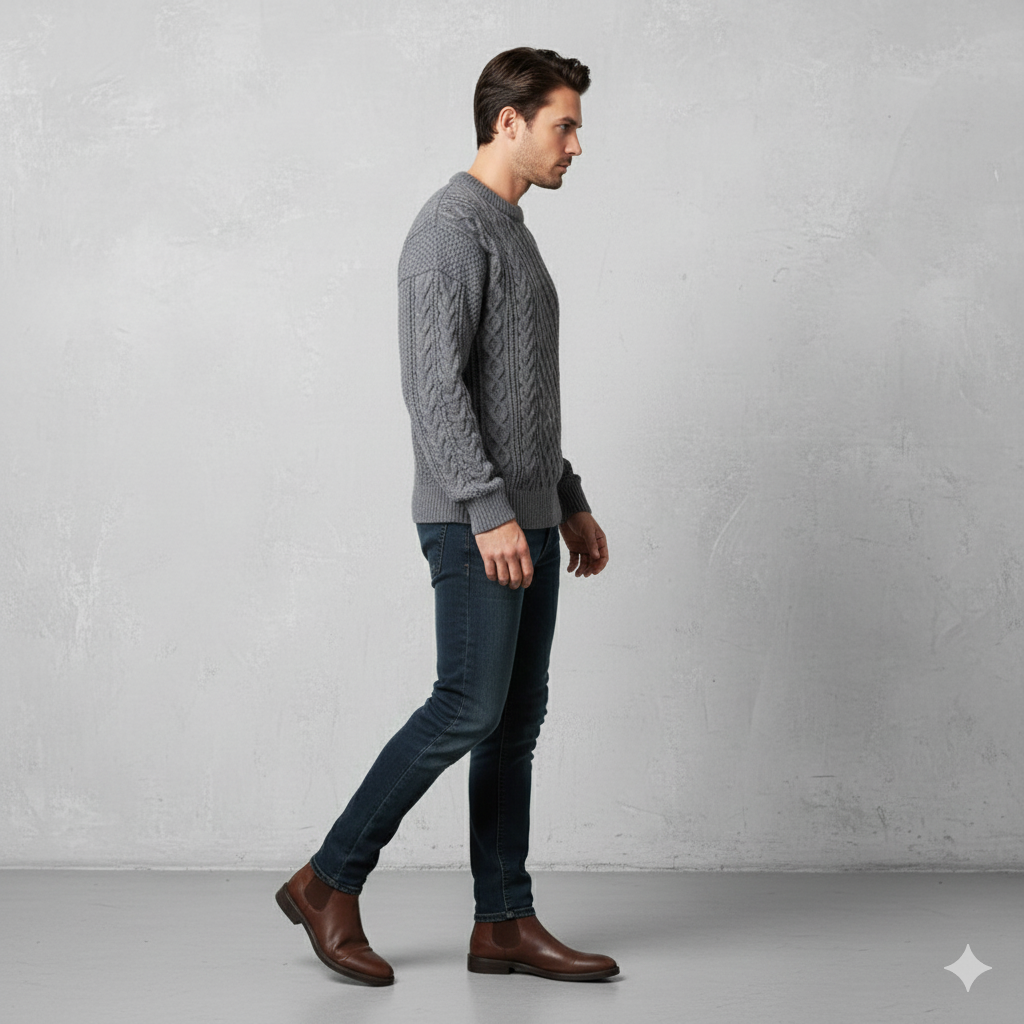 Herren Strickpullover mit Strukturmuster | Modern & Warm | Winter