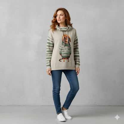 Weicher Damen Hoodie mit Tierprint