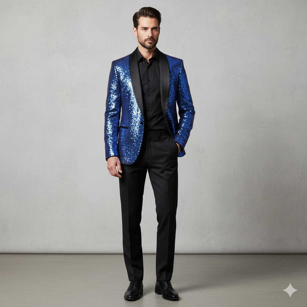 Herren Sakko mit Pailletten | Festlich & Elegant | Slim Fit