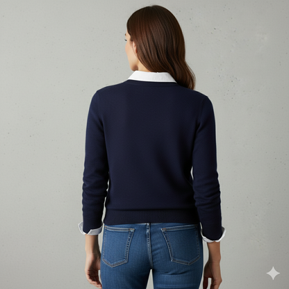 Kuscheliger Damen Strickpullover mit Rundhalsausschnitt | Winter | Elegant