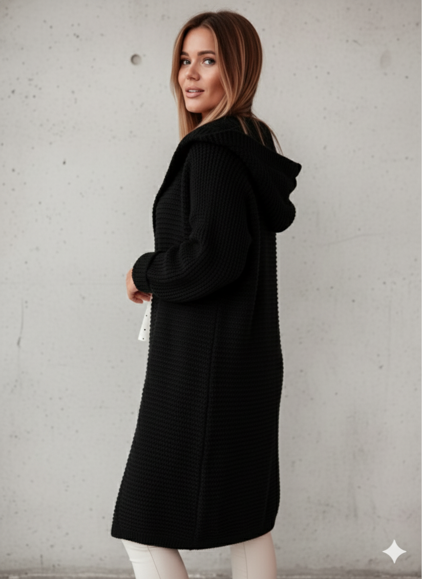 Damen Strickjacke mit Kapuze | Locker & Warm für Herbst Winter