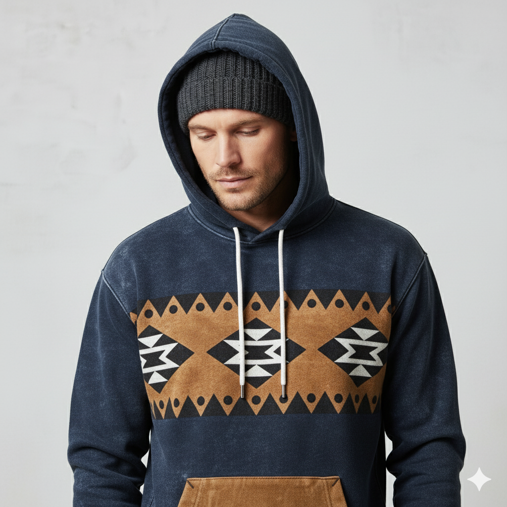 Herren Hoodie mit Muster | Lässig & Warm | Herbst/Winter