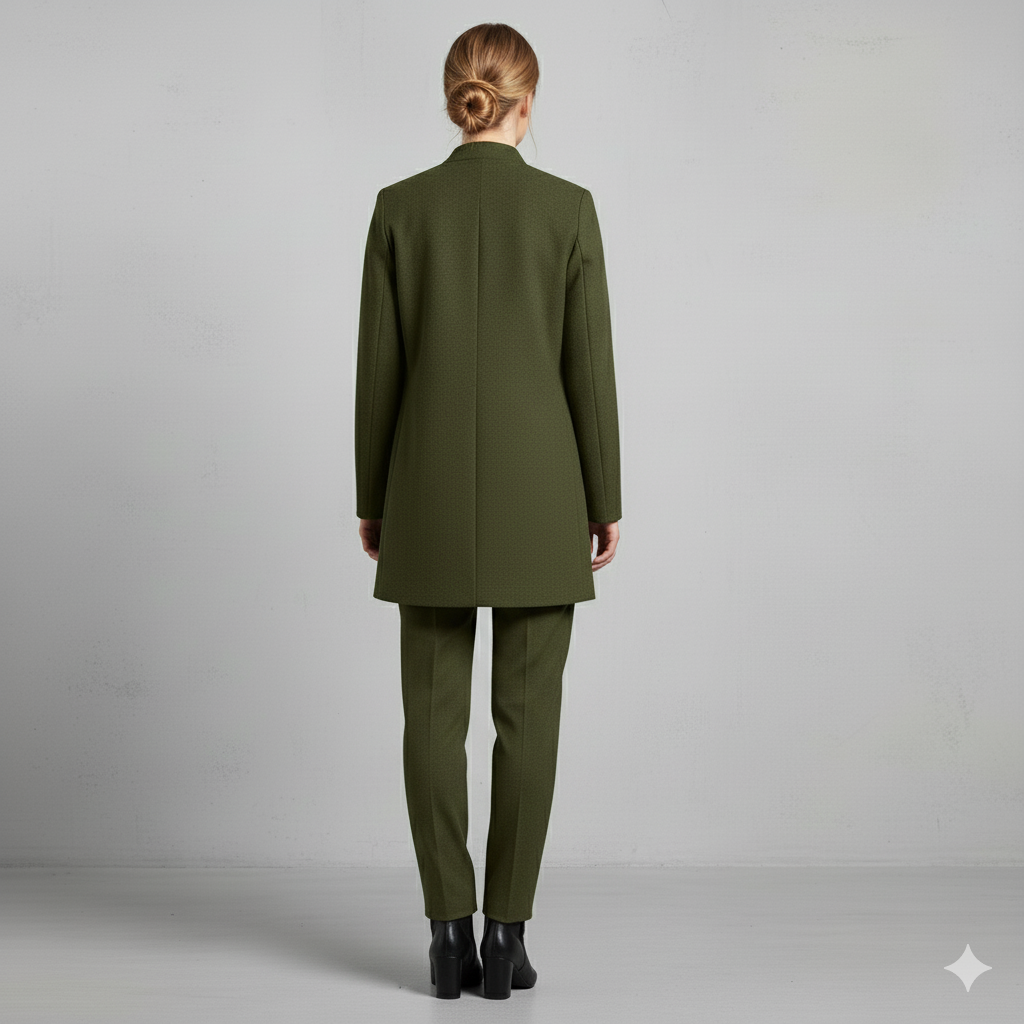 Damen Wollmantel mit Stehkragen | Schmaler Schnitt & Elegant | Herbst/Winter