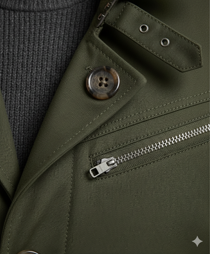 Eleganter Herren Trenchcoat mit Reverskragen | Herbst Übergang