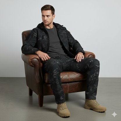 Herren Outdoor Taktikanzug mit Kapuze | Wasserabweisend & Winter
