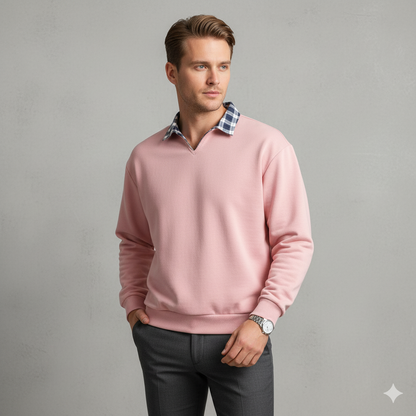 Lässiger Herrenpullover mit Reverskragen | Bequem | Freizeit