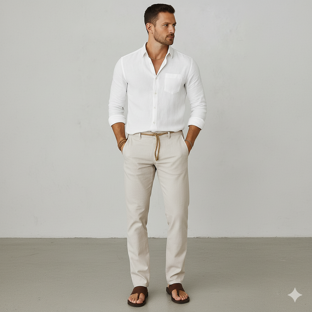 Herren Leinenhemd | Atmungsaktiv & Lässig für Herbst & Freizeit