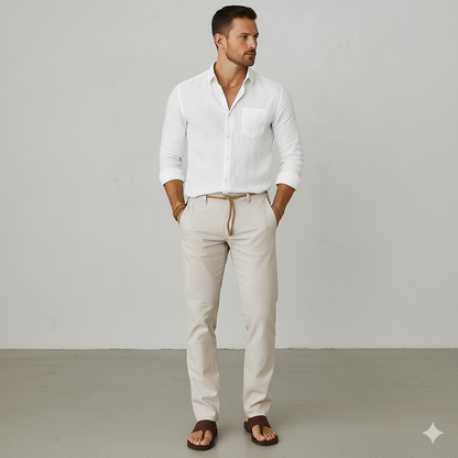 Herren Leinenhemd | Atmungsaktiv & Lässig für Herbst & Freizeit