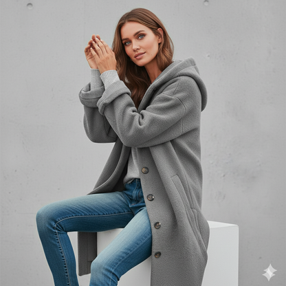 Warmer Damen Mantel aus Teddyfleece | Kuschelig & Elegant für Winter